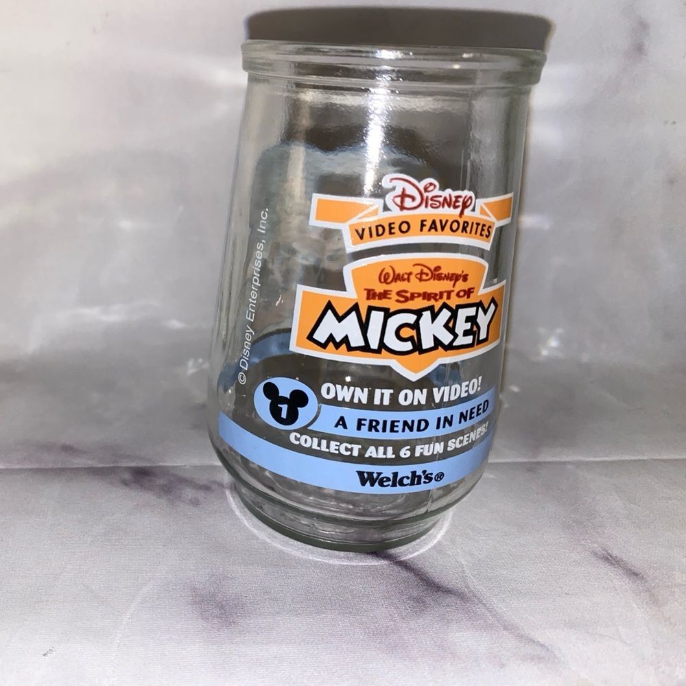 Vtg 1994 Welch's The Spirit of Mickey A Friend In Need Straight Jelly Jar